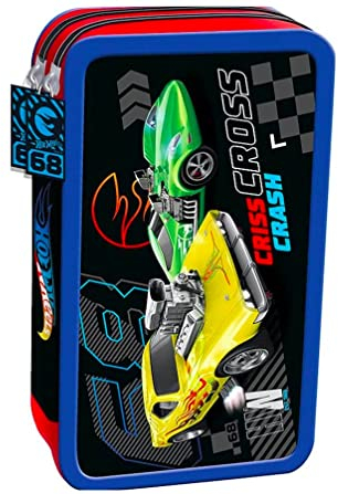 Cars Hot Wheels Autos 26 Teile DOPPELSTÖCKIG Federtasche Federmappe gefüllt kompatibel mit Sticker-von-Kids4shop