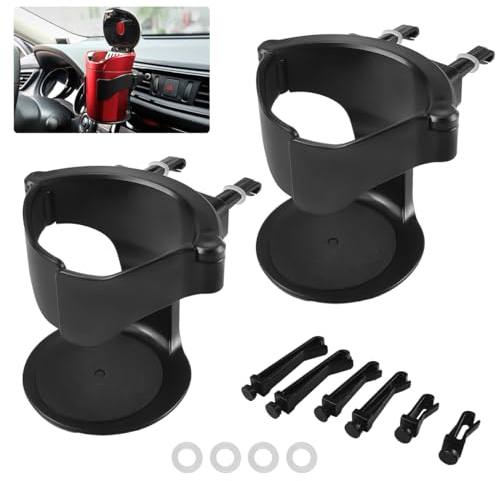 Auto Getränkehalter, 2 Stück Universeller Auto Becherhalter, Verstellbarere Auto Lüftungshalterung, Flaschenhalter für Auto Aschenbecher, Kaffeebecher und Getränkedose