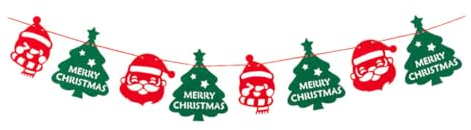 yuwqqoajv Verleihen Sie Ihrer Party eine Festliche Note mit exquisiten Wimpelketten, Partyzubehör und Dekorationsbannern aus Stoff, Mehrfarbig, Frohe Weihnachten