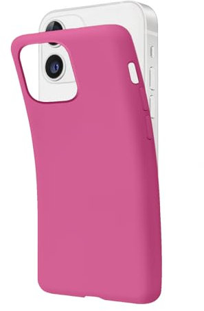 SBS Cover per iPhone 12/12 Pro Fucsia Pantone 806 C, Custodia Morbida e Flessibile Antigraffio, Cover Sottile e Comoda da Tenere in Tasca, Custodia Compatibile con Ricarica Wireless