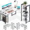 ODK Scrivania con Ripiano, Scrivania ad L con Supporto Lungo per Monitor, Bianco 155×140cm