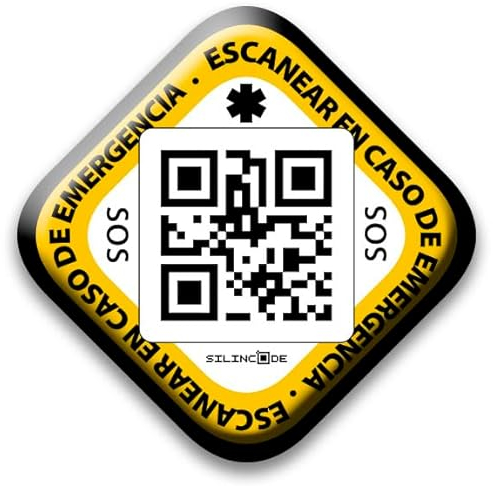 Stiker Silincode Qr SOS-Aufkleber für Notfälle, Smart, Medizin, Gesundheitswesen, Hilfe, Warnung, Unfall, Sicherheit, Identifikation, Krankengeschichte und Kontakte