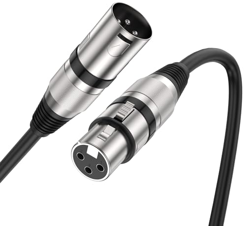 MOSWAG Cavo XLR Bilanciato Microfono, Maschio a Femmina 1M, Cavo Cannon per Microfono, Scheda Audio, Alimentazione Phantom Altoparlante, Registratore Attrezzatura Banco di Missaggio