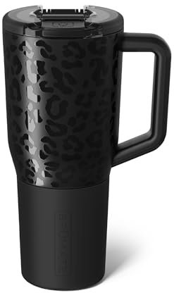BrüMate Müv - 35oz 100% Leak Proof Insulated Coffee Mug with Handle & Lid - Stainless Steel Coffee Travel Mug - Double Walled Coffee Cup (Onyx Leopard)