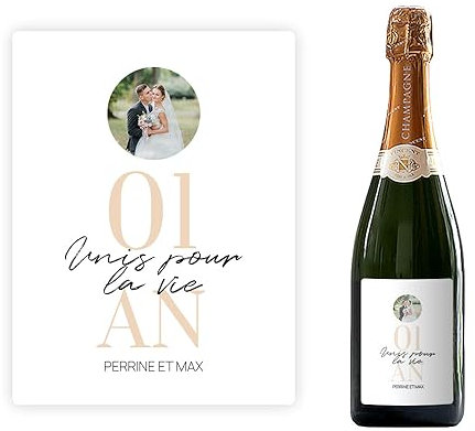 Bouteille de champagne personnalisée - Anniversaire de mariage