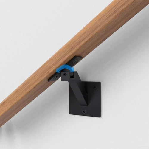 Verstellbare Handlauf-Halterungen, 3 oder 4 Stück, stabile Eisenkonstruktion, drehbares Design für einfache Installation, geeignet für Innentreppen, schwarze Farbe (4 Stück)