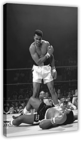 Jdekaec Muhammad Ali-Poster, 1 Leinwand-Poster, Wandkunst, Dekordruck, Bild Gemälde für Wohnzimmer, Schlafzimmer, Dekoration, Rahmen-Stil, 30 x 45 cm