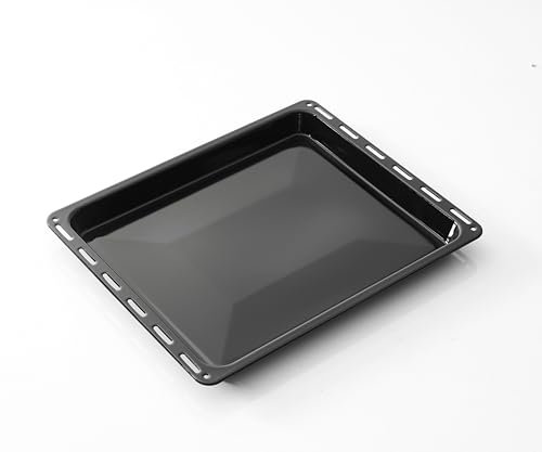 Chabrias Ltd Rectangular Large Enamel Coated Steel Baking Tray Grill Tray - Compatible with Various Oven Models - 456 x 375 x 35mm