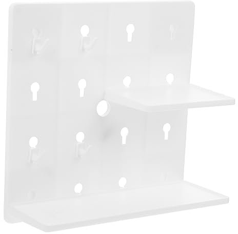 MUSISALY 1 Jeu Cadre décoratif en Panneau perforé kit de Combinaisons de Panneaux perforés étagères pour Bureau Etagere Rangement étagère Rangement Panneau perforé Mural Abdos Blanche