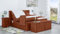Boxspringbett Nado 240x220, DS-Terrakota, 7-Zohnen Taschenfederkernmatratze, Ergoflex - Inklusive Aufbau - Deutscher Hersteller