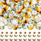 SOFPLATE 1 Box 100Pcs Ceramic Flower Beads Round Ceramic Beads Yellow Sunflower Porcelain 6mm 8mm 10mm Small Summer Floral Spacer Loose Bead for Jewellery Making Necklaces Bracelet Supplies DIY Crafts