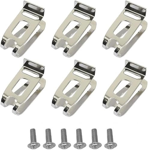 Juego de 6 ganchos para cinturón de repuesto de acero inoxidable con tornillos compatibles con taladros inalámbricos Makita 18 V LXT