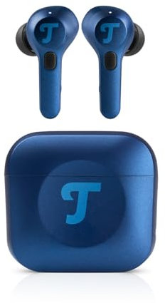 Teufel AIRY TWS PRO - Auriculares intraurales inalámbricos con Bluetooth con cancelación activa de ruido, modo de transparencia, carga inalámbrica, IPX4 resistente al agua, color azul