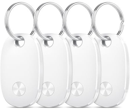 Air Tag 4 Pezzi, Smart Tracker Funziona con Apple Dov'è App (solo iOS), Batteria Sostituibile Bluetooth Trova Oggetti, 2 anni Utilizzabile Localizzatore Chiavi per Chiavi/Bagagli/Valigie/Portafogli