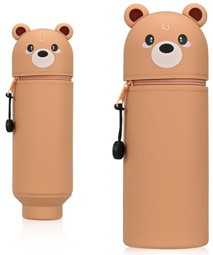 KOOOGEAR Trousse à crayons en silicone 2 en 1, Kawaii, porte-stylo, mignon