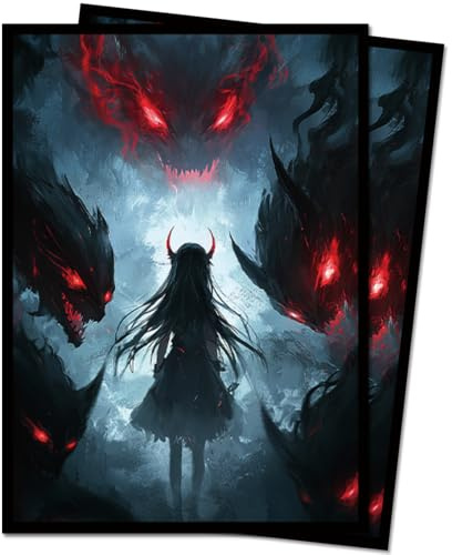 TCG/MTG-Kartenhüllen, matte Rückseite, rutschfest und einfach zu mischen, anwendbar für OCG CCG DTCG PTCG, 6,6 x 9,1 cm Karten in Standardgröße (Demonic Holy Maiden), 100 Stück