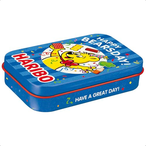 Nostalgic-Art Retro Pocket Box, HARIBO – Happy Bearsday | Original Lizenzprodukt (OLP), Snack-Dose für Gummibärchen, Vintage Design, Geschenk-Idee für Naschkatzen