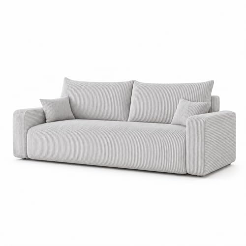 FURNISTAR Pino - Sofa mit Schlaffunktion - 3-Sitzer Couch, Modernes Design, Schlafcouch mit Bettkasten - Sofabett - Wohnzimmer/Schlafzimmer/Gästezimmer