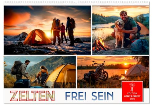 Zelten - frei sein (Wandkalender 2026 DIN A2 quer), CALVENDO Monatskalender: Das ist Freiheit, eigene Abenteuer erleben ohne Grenzen. (CALVENDO Sport)