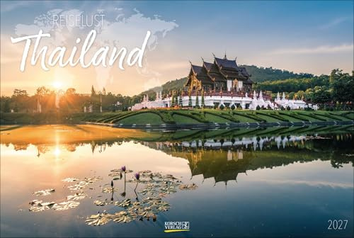 Reiselust Thailand 2027: Großer Foto-Wandkalender mit Bildern von dem beliebten Reiseziel Thailand. Edler schwarzer Hintergrund. PhotoArt Panorama Querformat: 58x39 cm.