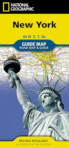 New York State Guide Map by National Geographic – Waterproof Road Map with Parks, Highways & Scenic Routes – Foldable Travel Map of New York State (National Geographic Guide Map)