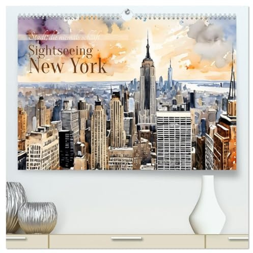 Sightseeing New York (hochwertiger Premium Wandkalender 2026 DIN A2 quer), Kunstdruck in Hochglanz: Stadt, die niemals schläft (CALVENDO Orte)