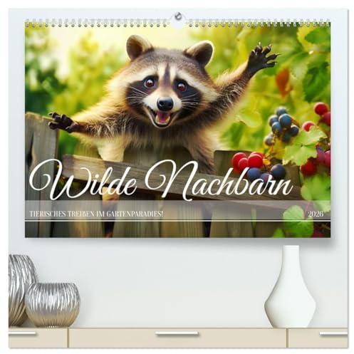 Wilde Nachbarn - Tierisches Treiben im Gartenparadies! (hochwertiger Premium Wandkalender 2026 DIN A2 quer), Kunstdruck in Hochglanz: Spaß im Grünen - Tiere auf Tour im Garten! (CALVENDO Tiere)