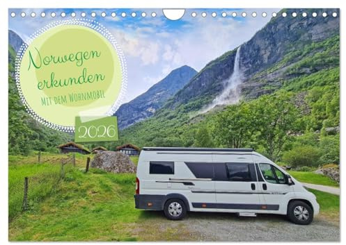 Norwegen erkunden mit dem Wohnmobil (Wandkalender 2026 DIN A4 quer), CALVENDO Monatskalender: Vom Süden Norwegens bis Trondheim mit dem Wohnmobil (CALVENDO Orte)