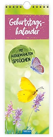 TRÖTSCH - Geburtstagskalender mit ausgewählten Sprüchen | jahresunabhängiger immerwährender Wandkalender