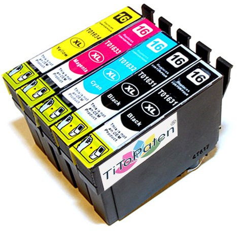 TiToPaten®* 2X Schwarz, 1x Cyan, 1x Magenta, 1x Yellow Druckerpatronen kompatibel zu Epson 1631-34XL