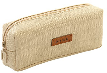 iSuperb Federmäppchen Mädchen Mäppchen Jungen Studenten Federmappe Unisex Stifte Organizer Kosmetiktasche klein Leinen Federtasche für Damen Einschulung Geschenk Schulsachen (Beige)