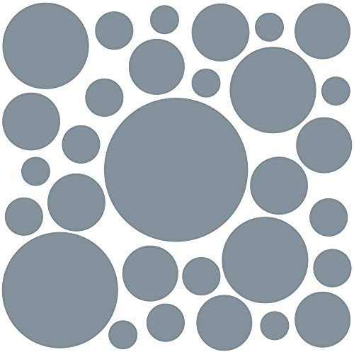 PREMYO 30 Punkte Wandsticker Kinderzimmer Mädchen Jungen - Wandtattoo - Wandaufkleber Selbstklebend Grau