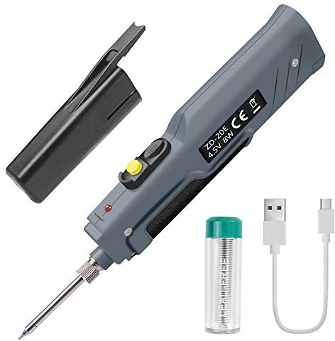 Leepesx Saldatore a batteria 4.5V 8W alimentato a batteria con filo di ricarica USB Ferri da saldatura per ricarica wireless