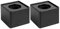 STOBOK 2 Pcs Microphone Flag Station Portable Square Cube Interview Mic Microphone Logo Flag Station Equipment, ABS Material, Black