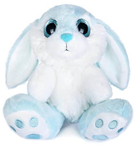 My OLi Kuscheltier Hase 20cm Plüschhase Schlappohren sitzend Stofftier Hase Weicher Blau Plüschtier für Mädchen Kinder Jungen