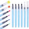 Wisdompro Water Colour Brush Pens, Set of 6 Refillable Watercolour Aqua Paint Brushes with Water Reservoir for Watercolor Painting, Calligraphy, Lettering - Light Blue