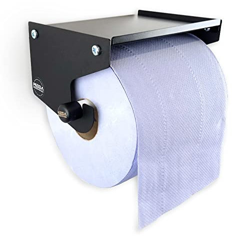 MegaMaxx Blue Roll Dispenser Wall Mounted - Blue Roll Holder With Storage Shelf - Industrial Paper Towel Dispenser And Holder - Ideal For Office, Home, Warehouse, Workshop, Factory