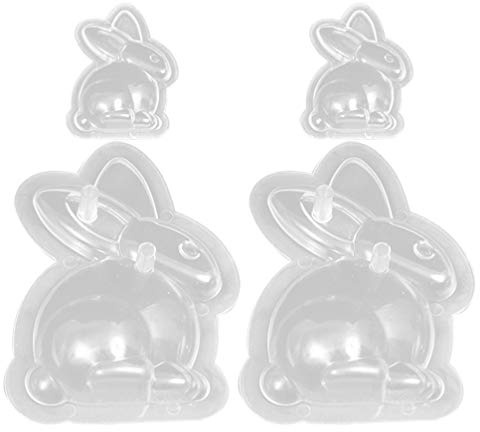 Amosfun 4 Hasenförmige Osterhasen-Formen zum Befüllen, Kaninchen Seifenform, Schokoladenform, Süßigkeiten Schachtel, Hase Badebomben Fondant Formen für Ostern Deko aus Kunststoff, Spritzguss