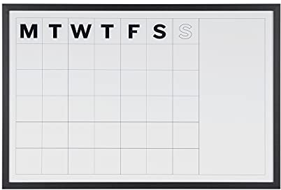 Bi-Office Whiteboard-Planer, magnetisch, trocken abwischbar, Rahmen in Schwarz, 90 x 60 cm
