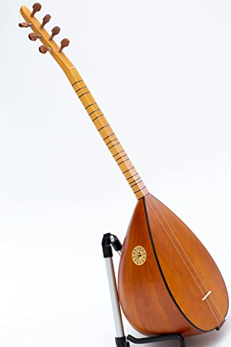 Türkischer Baglama-Saz mit kurzem Hals aus massivem Kirschholz mit integriertem Tonabnehmer
