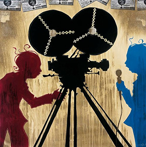 ART-PRINT-on-matte-paper-220gr- Its a Mad, Mad, Mad World Haxton KC - Pop Culture Square Immagine Hollywood film fotocamera microfono teatro rosso blu Belle arti 25_X_25_in