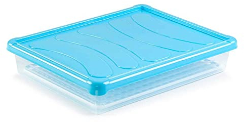 Tradineur - Bandeja con rejilla para frigorífico, fuente para la cocina, restaurante, bares, hostelería,6,5 x 35 x 27,5 cm, color surtido
