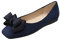 MACHSWON Womens Ballerina Flats Casual Square Toe Slip on Dressy Flats Cute Bow Tie Pumps Dolly Shoes(Navy, Size 6)
