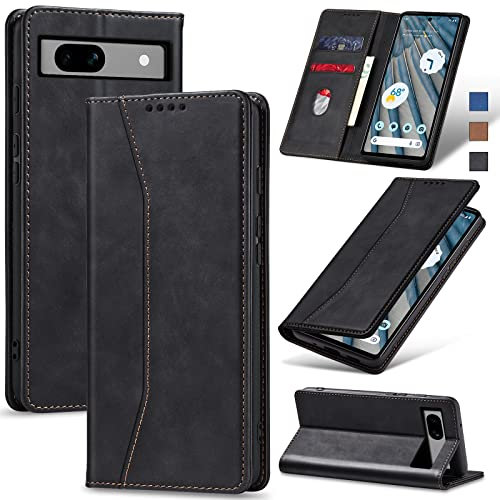 Jasonyu Funda para Google Pixel 7A, Cuero PU Carcasa, Tipo Libro Flip Case con Tarjetas y Cartera, Soporte Plegable, Cierre magnético, Capa (Negro)