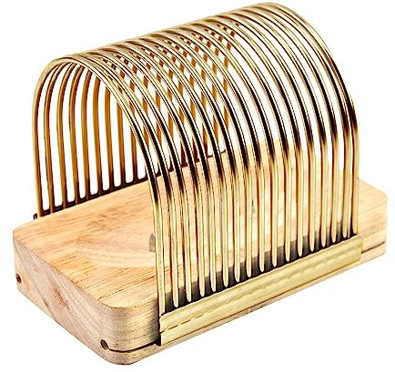 Hasselback Coupe-pommes de terre et légumes en acier inoxydable - Ustensile de cuisine pratique pour la cuisson - 14 x 9,3 x 10,3 cm - Doré