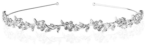 Diadem Fochzeit, Haarreif Hochzeit, Haarreif Braut, Kopfschmuck Tiara mit verziert Perle Hochzeit Stirnband Stirnband,Haarreif Hamen für Hochzeit/Proms/Parteien