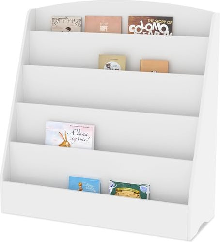 Duffy The Brand® Children Kids Bookcase Storage Bookshelf Toy Shelf Storage Display Shelf Rack Organizer Holder with 5 Shelves