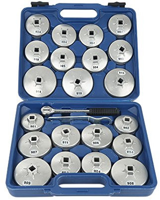 23PCS Cup Typ Clé à Filtre à Fuile,Clé Filtre à Huile,Clés Moulées Sous Pression,pour Retirer Capot De Filtre À Huile et voiture avec Outil de Filtre à Huile (Bleu)