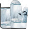 Jbyjbx Ofenhandschuhe und Topflappen, Weihnachtsmotiv mit Schneemann-Motiv, Set für Küche, Backen, Grillen, 18,3 x 27,9 cm