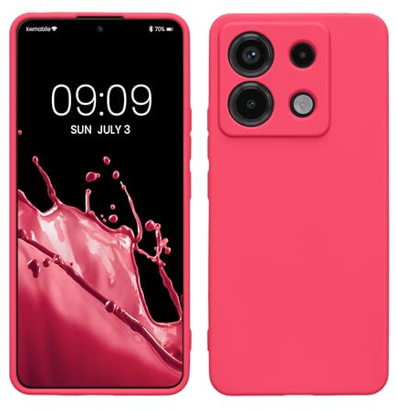 kwmobile Carcasa Compatible con Xiaomi Redmi Note 13 Pro 5G / Poco X6 5G Funda - con Bordes elevados - Apto Carga inalámbrica - Rosa neón Mate